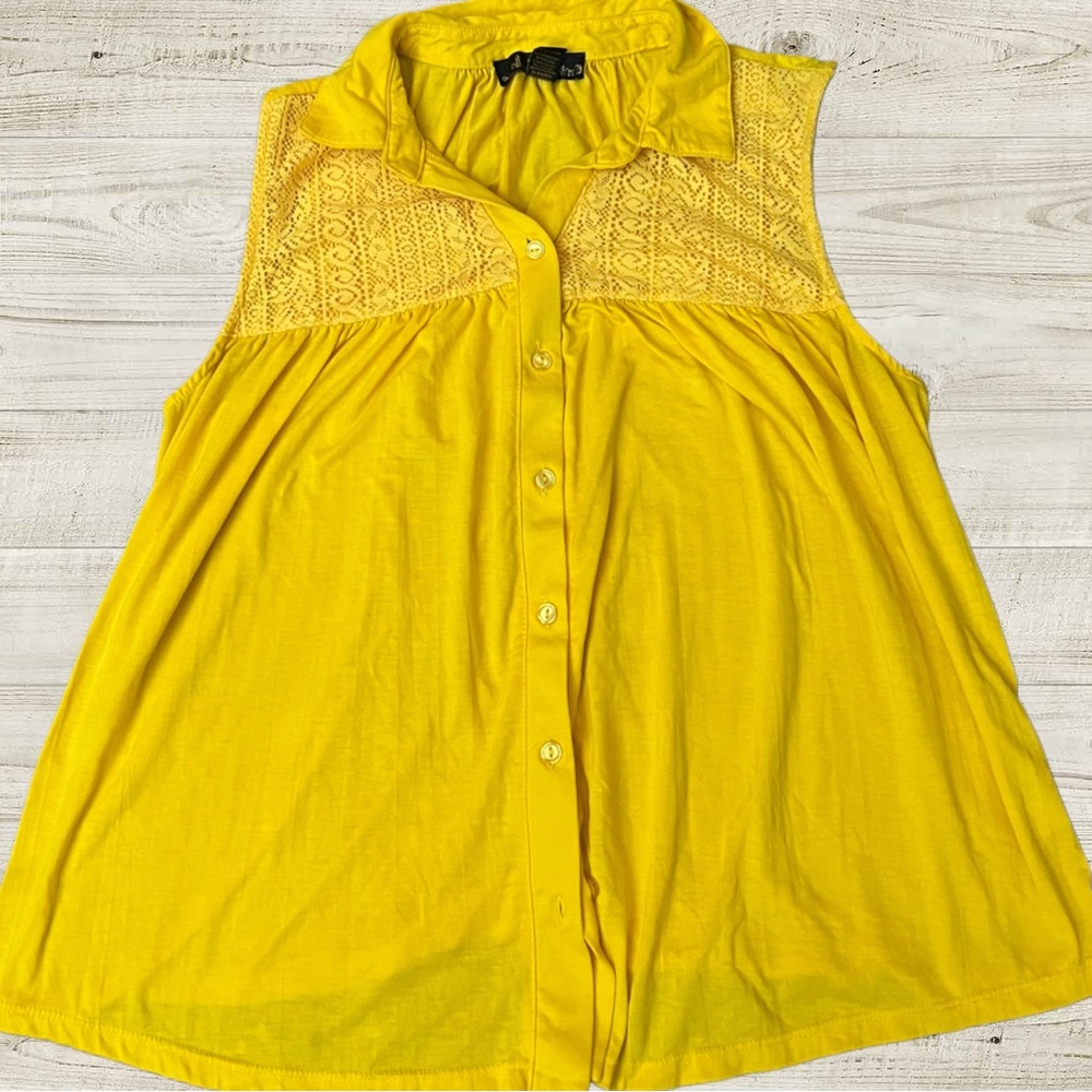 Sunny Yellow Lace Detail Blouse
